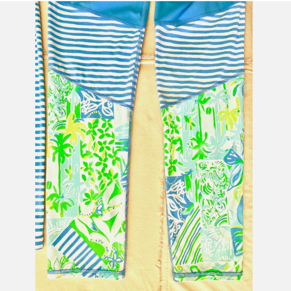 LILLY PULITZER ZANZIBAR BEACH HAPPY STRIPE JUSTINE HALF ZIP JACKET LEGGINGS XXS - Picture 10 of 15